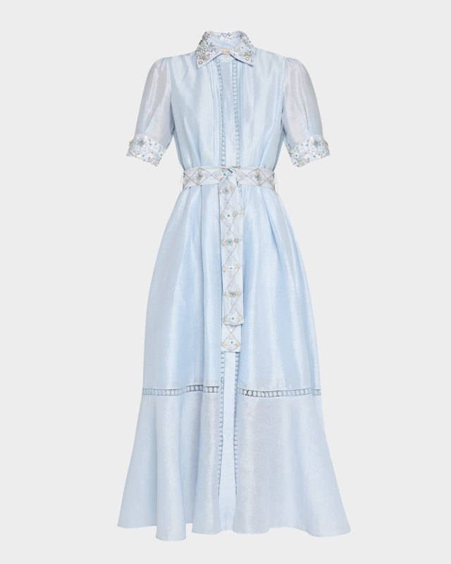 Serene Petale Emb. Shirt Dress